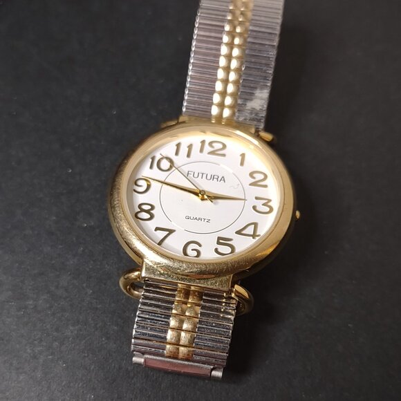 Two Tone 6.5 Inch Futura Stretch Watch - Picture 1 of 11